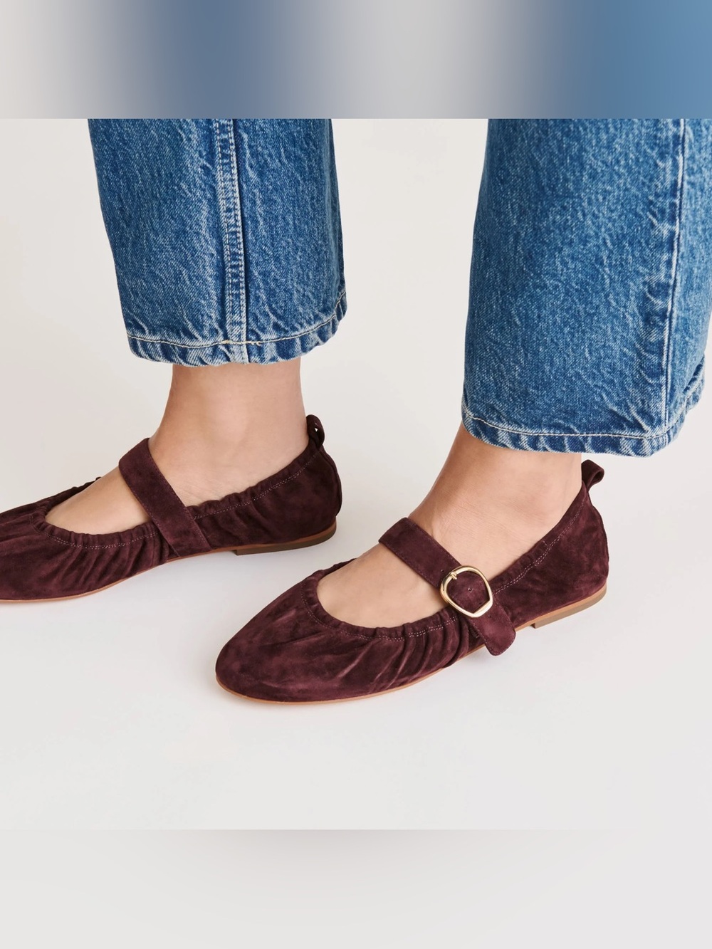 Dolce Vita Caely Ballet Flats Burgundy Suede Mary Jane Flats 6.5